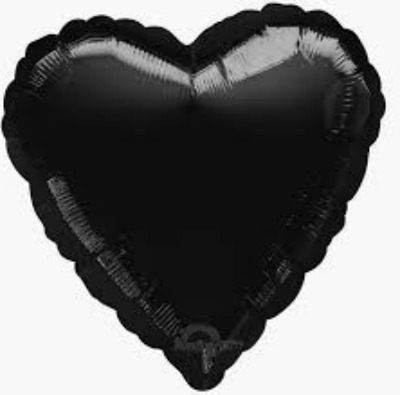 Heart Foil Black 46cm Perth, WA  Balloons Abuzz